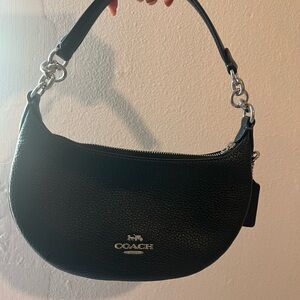 Coach Black Mini Bag with Silver Accents